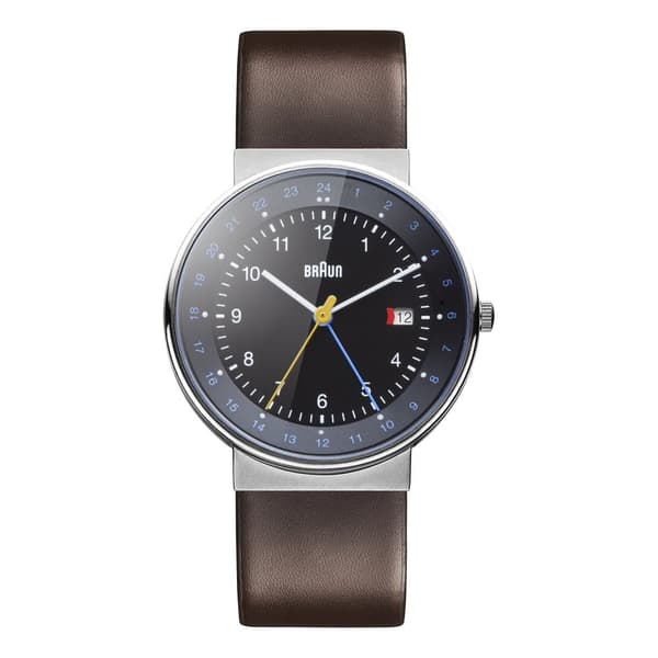 Braun Classic GMT Dual Time Watch with Leather Strap