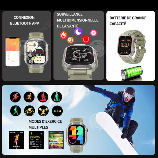 INN Smart Watch 2,02 tums skärm Bluetooth Call AI Health Monitoring Smart Watch med låg strömförbrukning