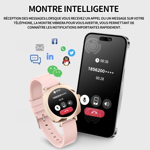 INN Smartwatch ip68 ABS 180mah 1,19 i rosa vattentät aktivitetsspårare stegräknare kalorier sportklocka smart klocka dam
