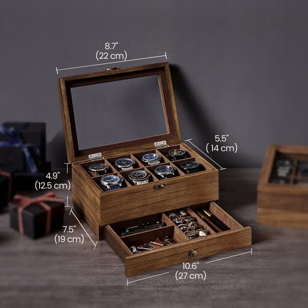 Klockbox, 27x20x13 cm, Ebenholtsvart