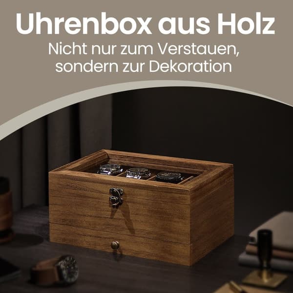 Klockbox, 27x20x13 cm, Ebenholtsvart