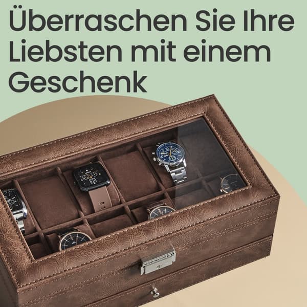 Klockbox, 18.5x32.5x13.5 cm, Brun