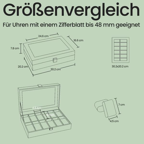 Klockbox, 18.5x32.5x13.5 cm, Brun