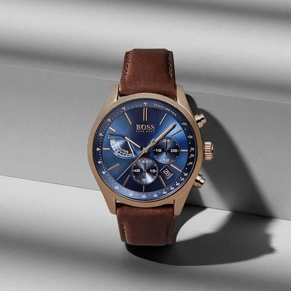 Hugo Boss 1513604 læderrem kronograf kvarts herreur