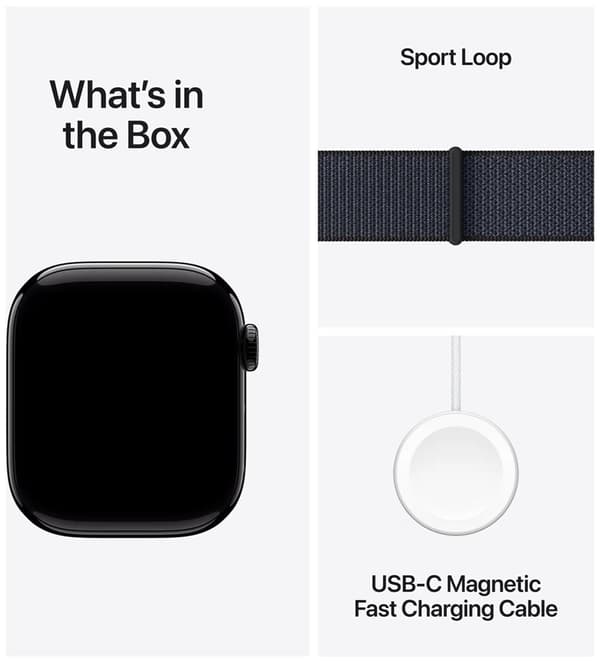Apple Watch Series 10 GPS + Cellular 46mm – Jet Black Aluminium Case with Ink Sport Loop