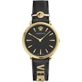 Miniatyrbild 1 av 2: Kvartsklocka - VERSACE - V-Circle VE8104622 - Svart - Läder - Chic