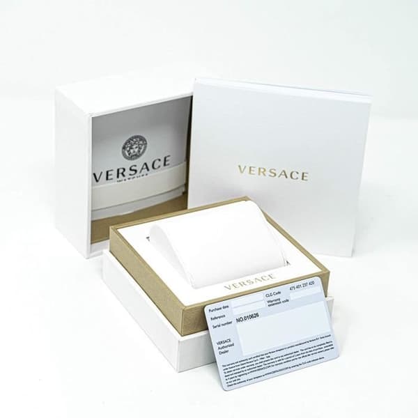 Mekanisk Klocka Man - VERSACE - VE2D00221 - Svart - Läder - Chic