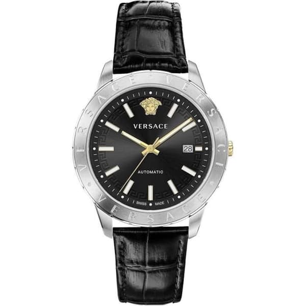 Mekanisk Klocka Man - VERSACE - VE2D00221 - Svart - Läder - Chic