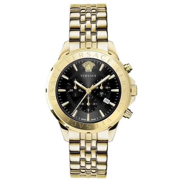 Klocka - VERSACE - Signatur VEV602123 - Kvarts - Man - Svart - Stål - Guld