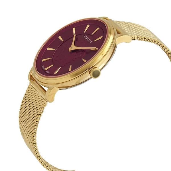 Kvartsur Dam - VERSACE - V-Circle VE8102419 - Röd - Stål - Milano-mesh