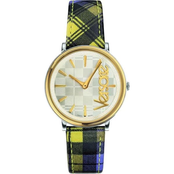 Klocka - VERSACE - V-Circle VE8100118 - Kvarts - Flerfärgad läder - 38 mm Silver
