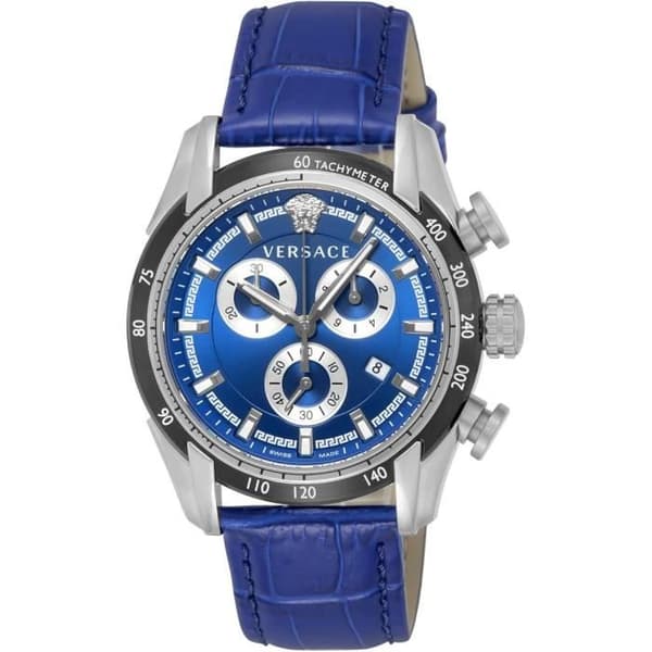 Quartz Klocka Herr - VERSACE - VE2I00721 - Blå - Läder - 3 Atm - Rund - Chic