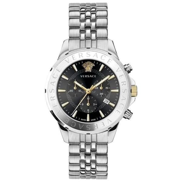 Klocka - VERSACE - Signatur VEV601523 - Kvarts - Man - Svart - Rostfritt stål - Silver