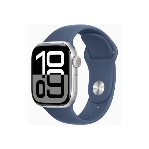 Apple Watch Series 10 (GPS + Cellular) - silveraluminium - smart klocka med sportband - denim - 64 GB