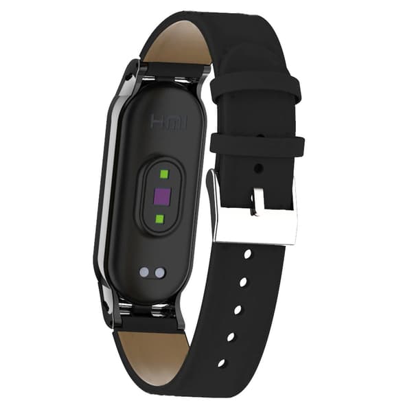 Nahkaranneke Xiaomi Mi Band 8:lle - Musta