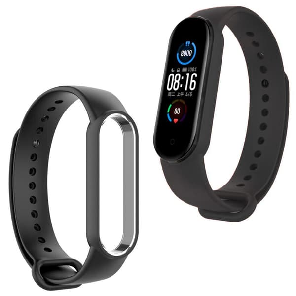 Silikoniranneke Xiaomi Mi Band 7:lle - Musta