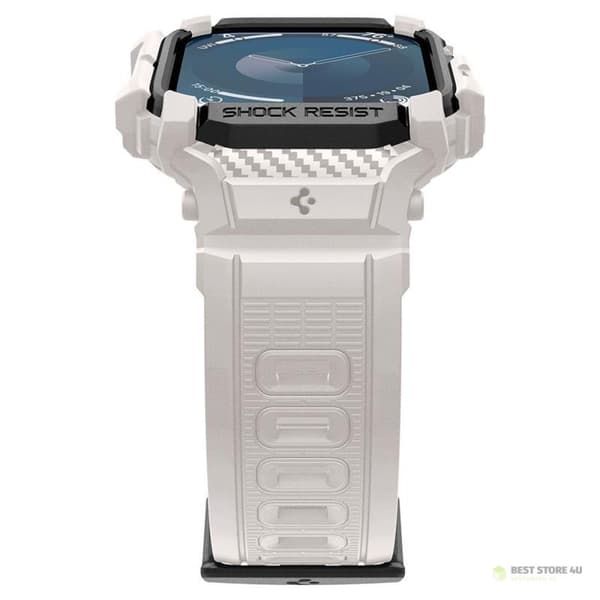 Spigen Rugged Armor Pro – Armband med fodral för Apple Watch 10 46mm (Dune Beige)