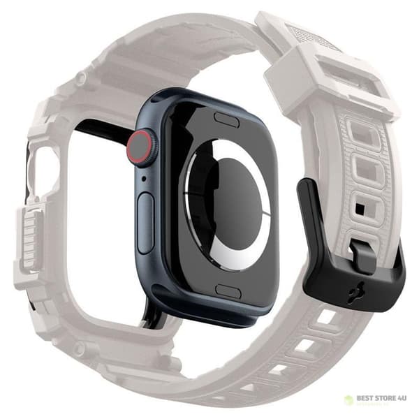 Spigen Rugged Armor Pro – Armband med fodral för Apple Watch 10 46mm (Dune Beige)
