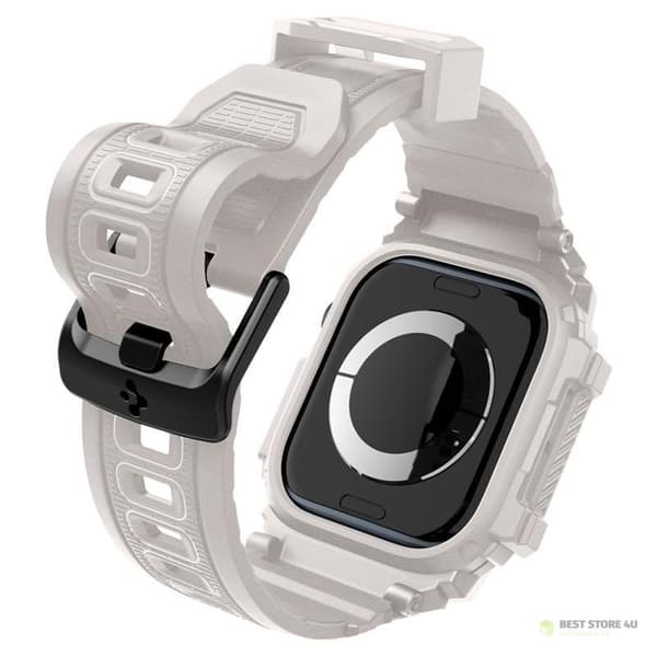 Spigen Rugged Armor Pro – Armband med fodral för Apple Watch 10 46mm (Dune Beige)
