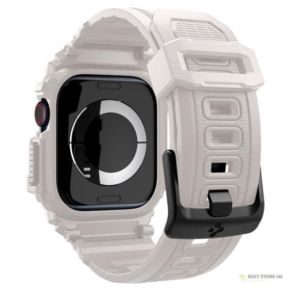 Spigen Rugged Armor Pro – Armband med fodral för Apple Watch 10 46mm (Dune Beige)