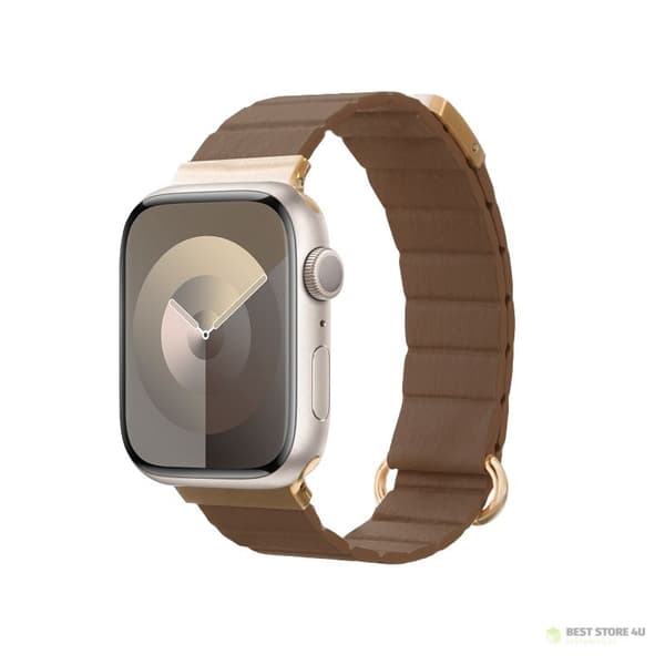 Crong Eclipse - nahkainen magneettinen Apple Watch -ranneke 38/40/41/42 mm (ruskea)