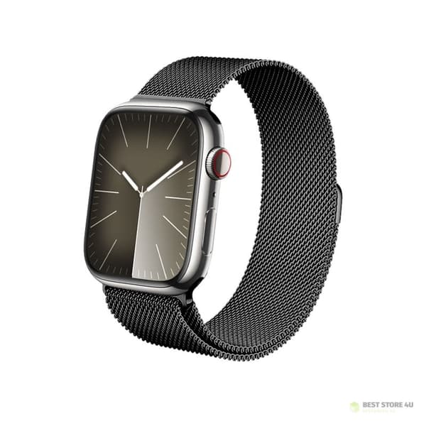 Crong Milano Steel - Ruostumattomasta teräksestä valmistettu ranneke Apple Watchille 42/44/45/49 mm (grafiitti)