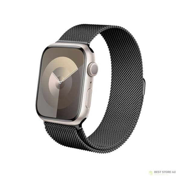 Crong Milano Steel - Ruostumattomasta teräksestä valmistettu ranneke Apple Watchille 42/44/45/49 mm (grafiitti)