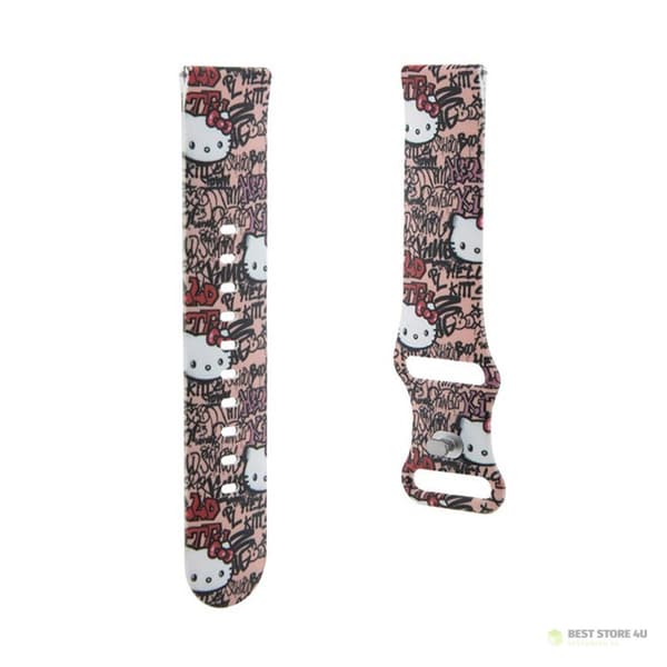 Hello Kitty Silikonetiketter Graffiti - Universalarmband för Smartklocka 22mm (Rosa)