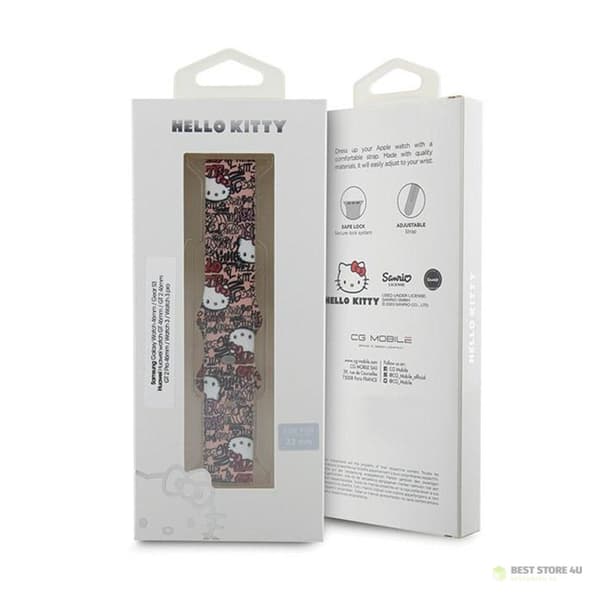 Hello Kitty Silikonetiketter Graffiti - Universalarmband för Smartklocka 22mm (Rosa)