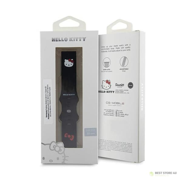 Hello Kitty Silikon Kitty Huvud - Universalarmband för Smartklocka 22mm (Svart)