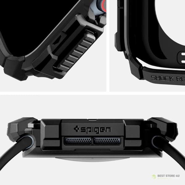 Spigen Rugged Armor – Fodral till Apple Watch 10 42 mm (Mattsvart)