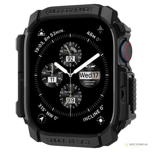 Spigen Rugged Armor – Fodral till Apple Watch 10 42 mm (Mattsvart)