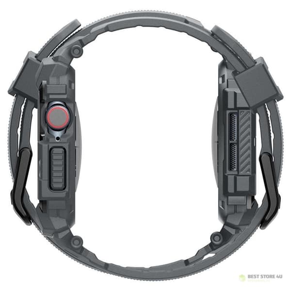 Spigen Rugged Armor Pro – Armband med fodral för Apple Watch 10 46mm (Mörkgrå)