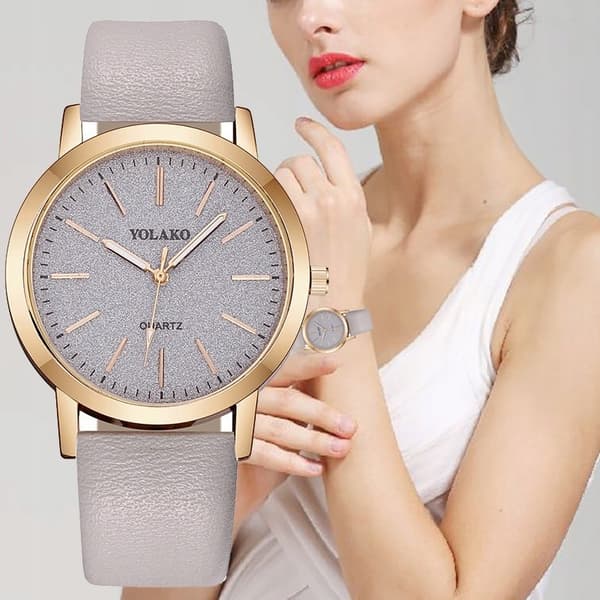 DAMEUR Kunstlæder KOMFORTABEL KLASSISK Quartz ELEGANT MODERIGT Grå