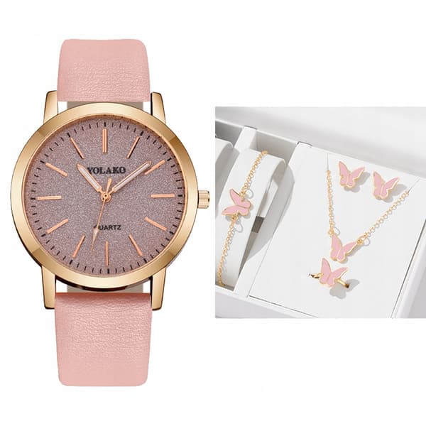 DAMKLOCKA Eko-läder BEKVÄM KLASSISK Kvarts ELEGANT MODERIGT Rosa