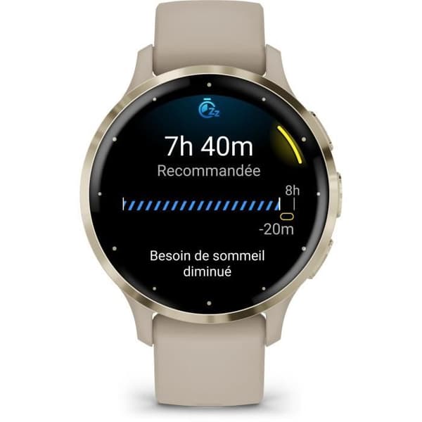 GPS-klocka Venu 3S GARMIN, 30,4mm (1,2"), Mjuk Guldstål, linnehus och linne-silikonband