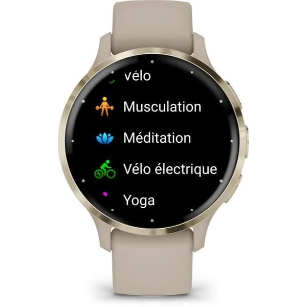 GPS-klocka Venu 3S GARMIN, 30,4mm (1,2"), Mjuk Guldstål, linnehus och linne-silikonband