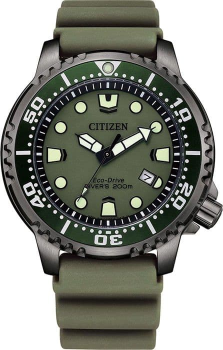 Klocka - Citizen - BN0157-11X - Eco-Drive - Grön silikon - Vattentålig 20 bar