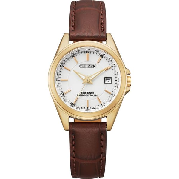 Citizen - Damklocka - Eco-Drive - Analog - Brunt läderband - EC1183-16A