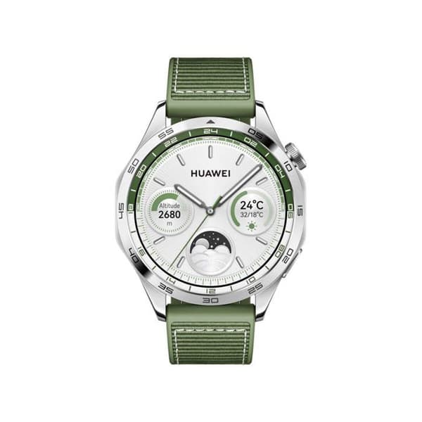 Huawei WATCH GT4 46mm GRÖN WOVEN STRAP ansluten klocka