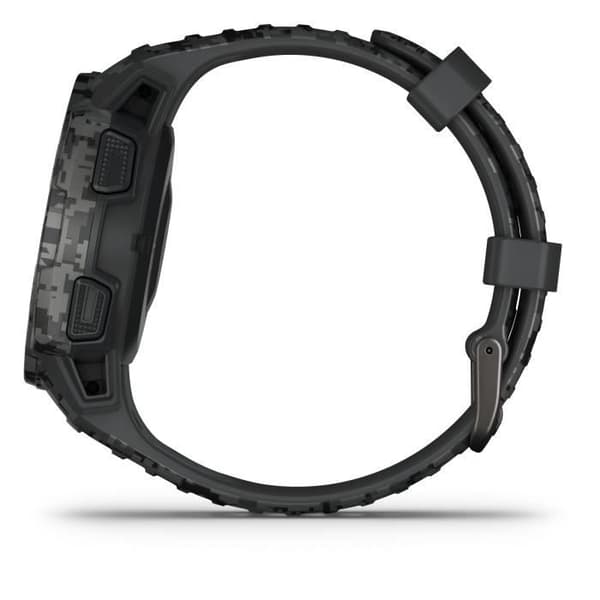 Robust Solar GPS-klocka - GARMIN - Instinct Solar - Camo Edition - Graphite Camo - 0,9" x 0,9" (23 x 23) Display med dubbla fönster