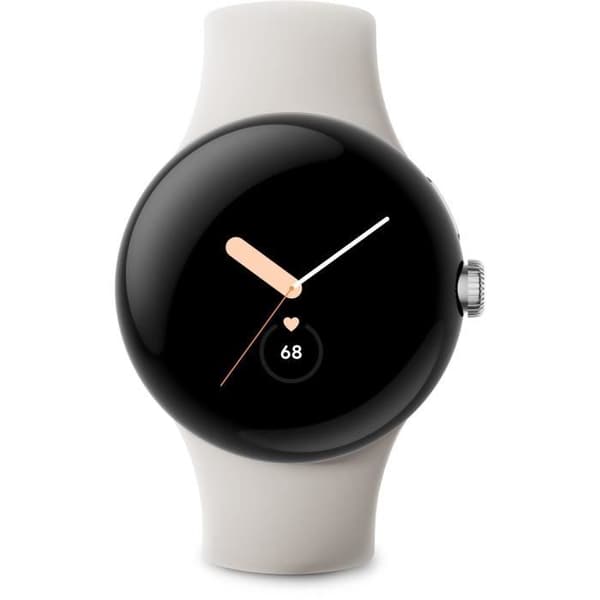 GOOGLE Pixel Watch Smartwatch - 41 mm - Aktivt polerat silver - Kritarmband
