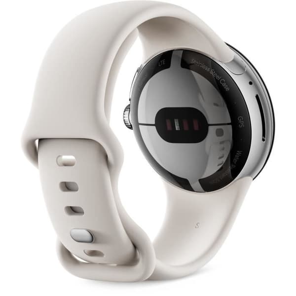 GOOGLE Pixel Watch Smartwatch - 41 mm - Aktivt polerat silver - Kritarmband