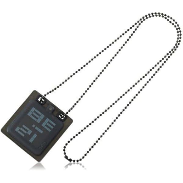 ODM DD102A-1 unisex hängande klocka - digital kvarts - svart stålkula halsband