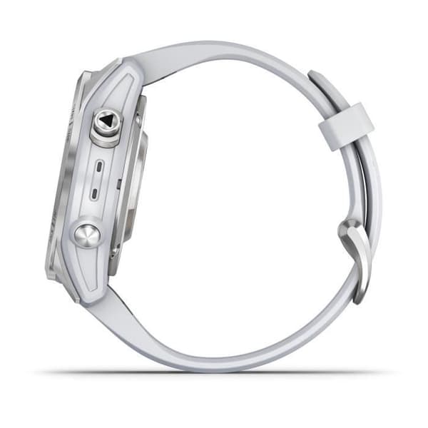 GARMIN - Epix Pro (Gen2) - Högpresterande smartklocka - 42 mm - Stål, Silver med vitt band