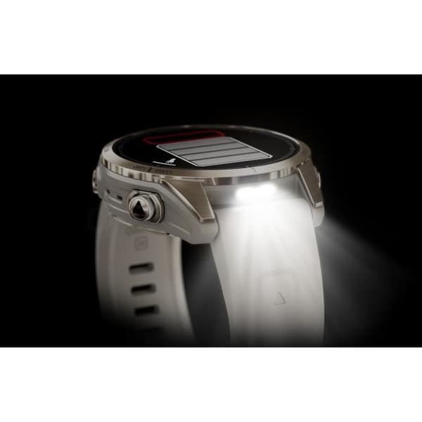 GARMIN - Epix Pro (Gen2) - Högpresterande smartklocka - 42 mm - Stål, Silver med vitt band