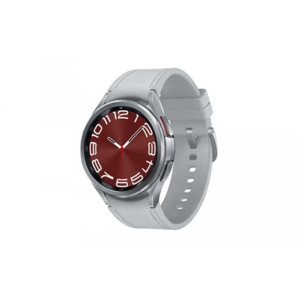 Samsung Galaxy Watch6 Classic. Pekskärm. Batterikapacitet: 300 mAh. Vikt: 52g. Bandets färg: Grå. Systemet