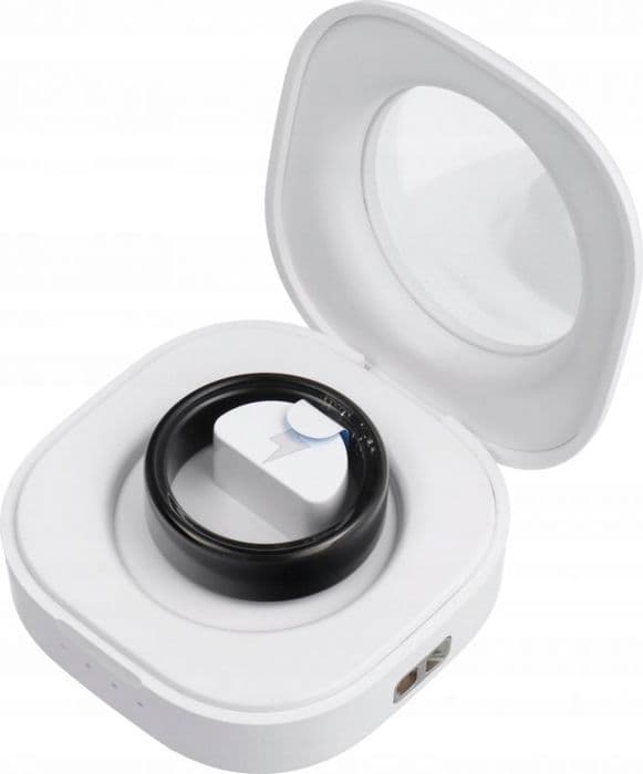 Oem Smartwatch Smart Ring R11M - smart ring i rostfritt stål med laddstation storlek 12 (21,4 mm) svart