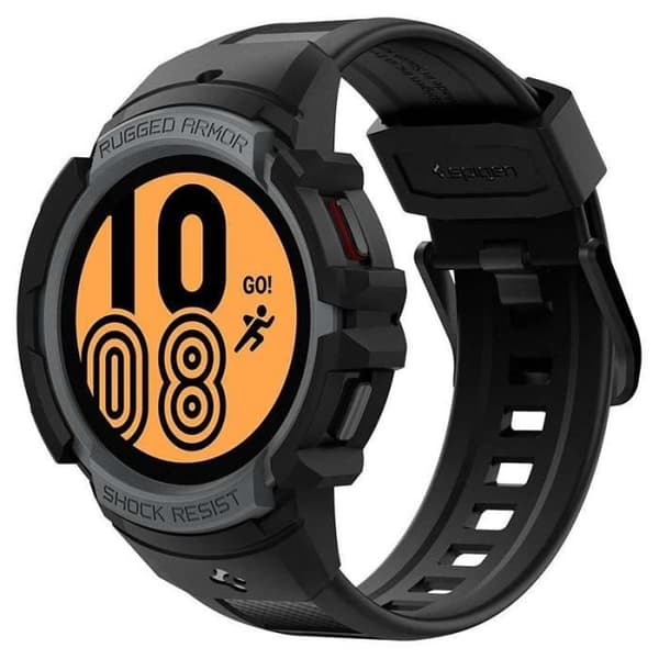 Spigen Rugged Armor Pro Strap + Fodral för Samsung Galaxy Watch 4/5 40mm (Graphite) - 8809756649097