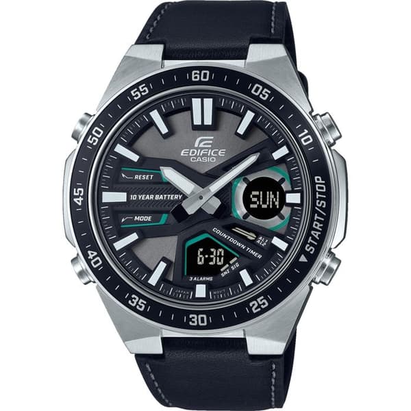 Klocka - Casio - Edifice EFV-C110L-1AVEF - Svart läder - Kvarts - WR 100mt